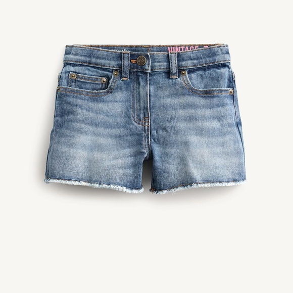 J.Crew Crewcuts Girls’ Frayed Denim Short and Tie Dye Short Sleeve Tee Bundle - Picture 2 of 11